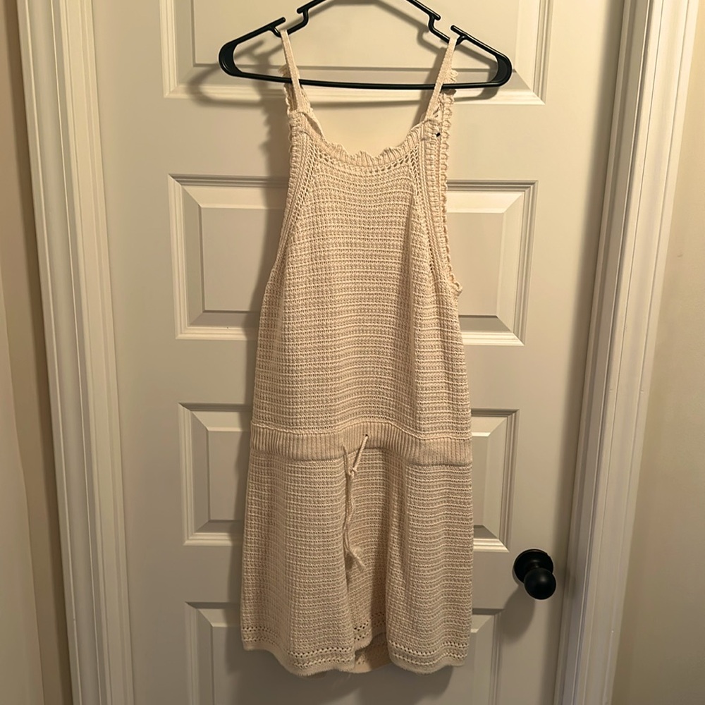 Off White Crochet Romper M